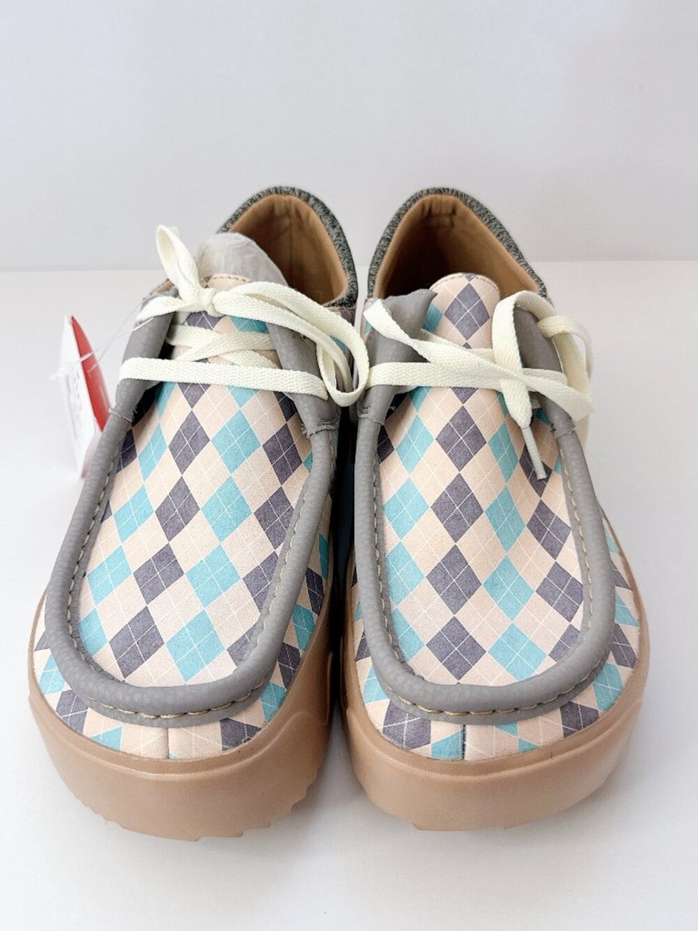 Size 10.5 UIN Women’s Vintage Plaid Lace-Up Casual Shoes Lightweight Comfort